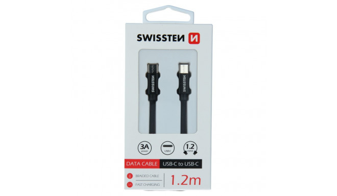 USB kaabel Swissten USB-C - USB-C, 1.2m, must