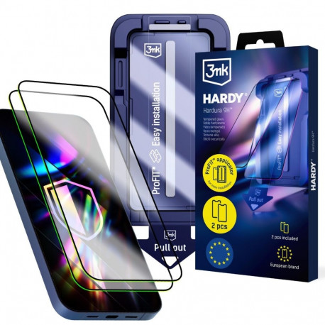 Kaitseklaas 3MK iPhone 13/13 Pro/14/16e/17e Hardy Hardura 9H, 2tk