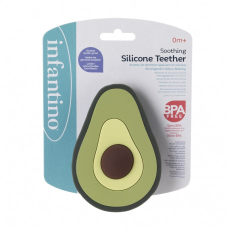 INFANTINO Soothing Silicone Teether, Avocado