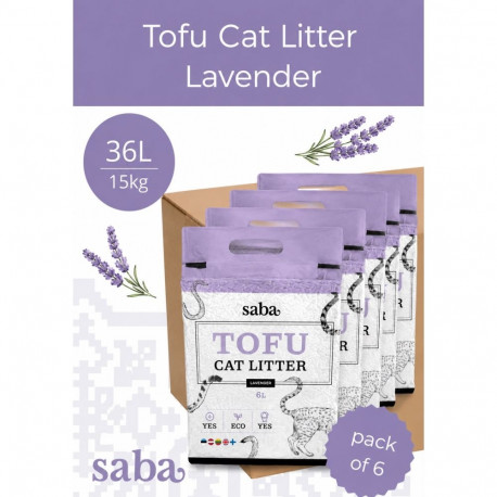 SABA lavender-scented tofu cat litter 6x6L