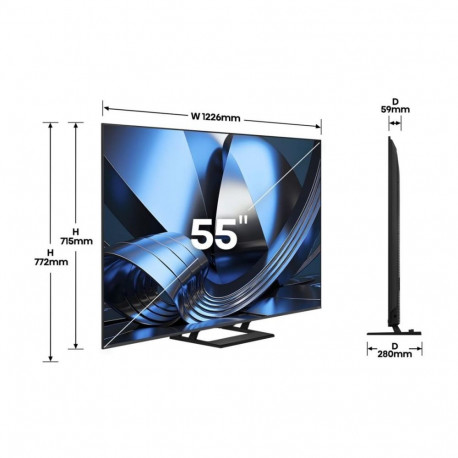 Hisense TV | 55U7SE | 55 | Smart TV | VIDAA Smart OS | UHD | Black