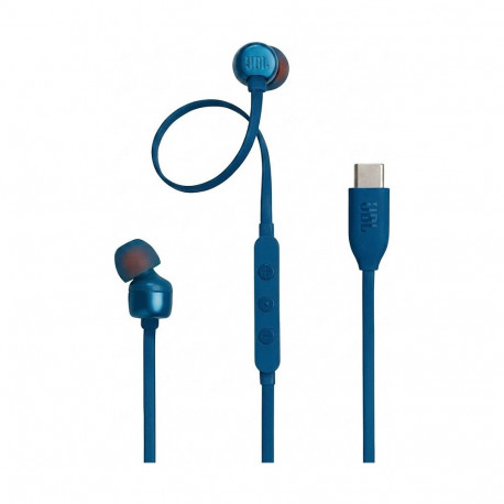 JBL sisse-kõrva juhtmega kõrvaklapid Tune 310C USB-C kõrge eraldusvõimega, sinine