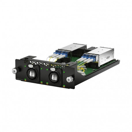 "Interface card for M4350-16M4V with 2x Neutrik opticalCON QUAD connectors for 4x SMF transceivers"