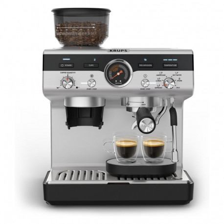 "Precision Siebträgermaschine XP801T, Espressomaschine - Black - Edelstahl"