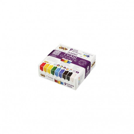 Laste klassikaline guašškomplekt 9 värvi x20ml