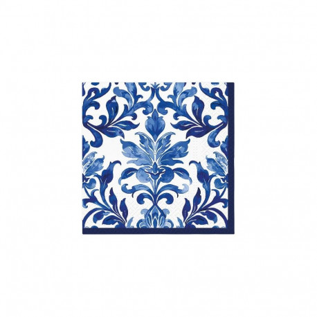 NAPKINS PAPER W BLUE ORNAM 33X33CM 20PCS
