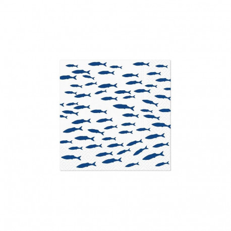 NAPKINS PAPER W FISH 33X33CM 20PCS