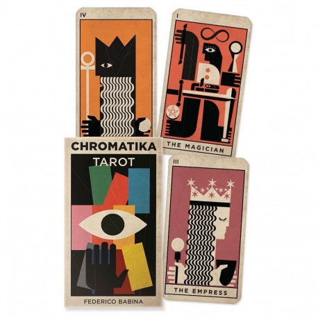 Tarot Card Deck - Chromatika Taro Kortos Lo Scarabeo, 78 Cards, Guidebook, 12.7 x 7.5 x 4.5 cm, Mult