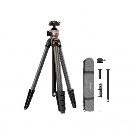 Camera Tripod - Neewer LT35 Carbon Fiber, 10 kg Load Capacity, 360° Ball Head, Black