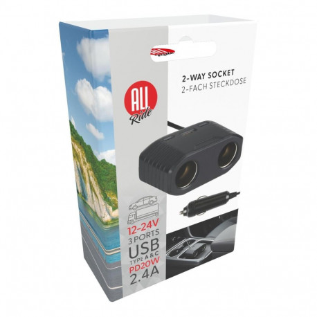 ALL RIDE auto pistikupesa adapter 12-24V