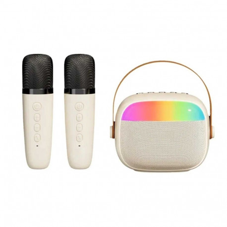Riff K30 RGB portable BT karaoke system with x2 wireless microphones