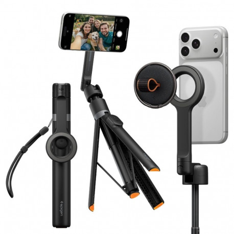 Selfi-statiiv Selfie Stick Tripod (MagFit), kuni 1.66m, must, bluetooth, MagSafe/Qi2 magnetkinnituse