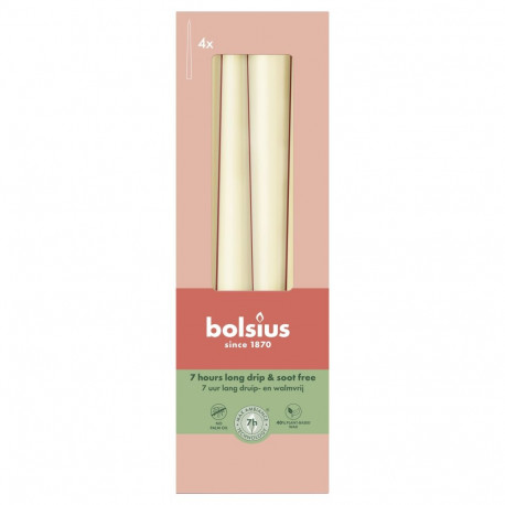 TAPERED CANDLES IVORY H24.5 4PCS