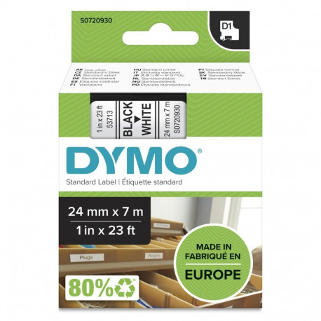 Tape DYMO D1 24mm x 7m, black on white / S0720930 53713