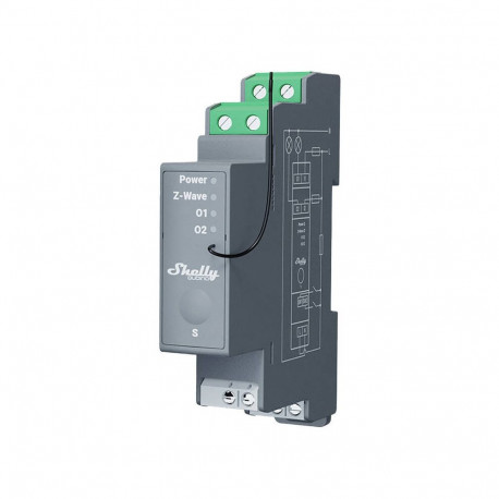 Shelly Qubino Pro 2 DIN rail Relay, 2-channel, Z-Wave
