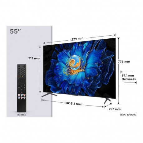 TCL nutiteler 55C69KS 139.7cm (55") 4K Ultra HD Wi-Fi, metallik