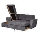 Corner sofa bed INGA graphite grey