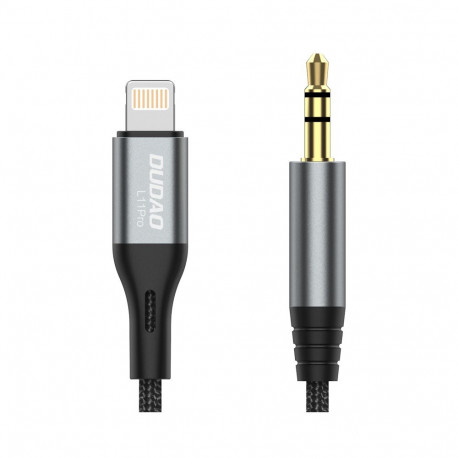 Dudao Lightning to mini jack 3.5mm audio cable 1m gray (L11PRO)
