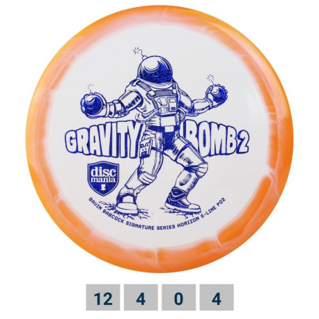 Discgolf DISCMANIA Distance Driver S-LINE HORIZON PD2 Gravity Bomb 2 White/Orange 12/4/0/4