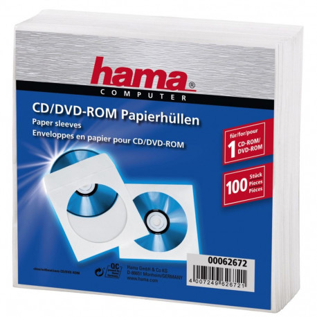 Ümbrik CD-ümbrik paberist, ühele CD/DVD plaadile, 100 ümbrikut/pk
