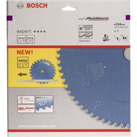 EXPERT Multi Material Kreissägeblatt, Ø 216mm, 64Z (Bohrung 30mm, für Kapp- & Gehrungssägen)