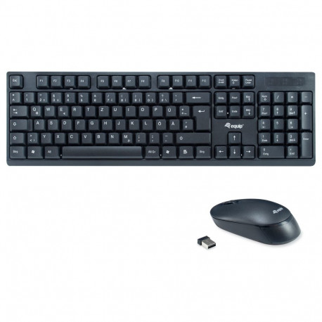 "Equip Wireless Tastatur + Maus. Layout deutsch schwarz"
