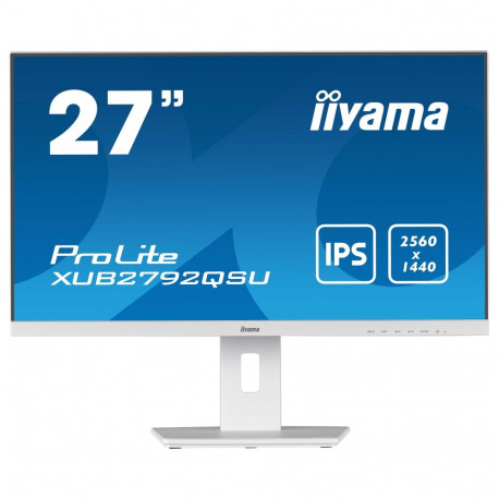 Iiyama monitor XUB2792QSU-W5 68.5cm/27'' (2560x1440) WQHD IPS LCD 5ms HDMI DP 2x USB kõlariga, valge