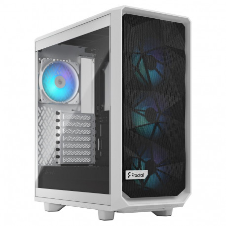 Fractal Design mänguri korpus Meshify 2 Compact RGB-valgustus karastatud klaas selge tooniga, valge