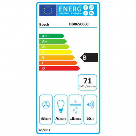 Bosch õhupuhasti DBB65CC60 energiaklass B 60cm mehaaniline 582m³/h LED, mattmust