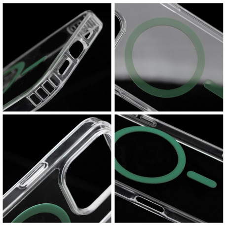 Case for Samsung A27 Drop Glue Colorful Ring Mag Cover compatible with MagSafe dark green