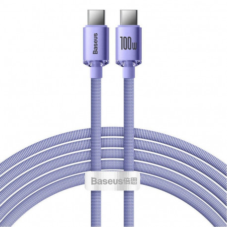 Baseus - Baseus CAJY000705 Crystal Shine Series Data Cable USB-C - USB-C 100W 2m Purple