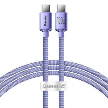 Baseus - Baseus CAJY000605 Crystal Shine Series Data Cable USB-C - USB-C 100W 1,2m Purple
