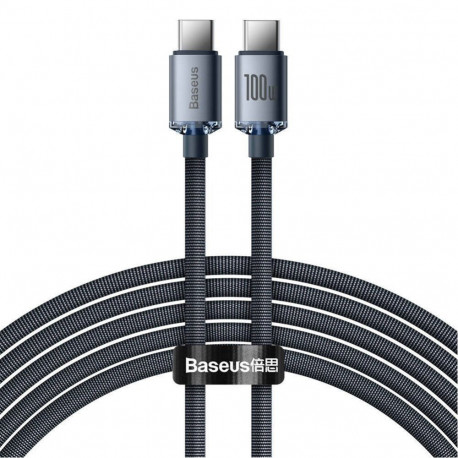 Baseus - Baseus CAJY000701 Crystal Shine Series Data Cable USB-C - USB-C 100W 2m Black