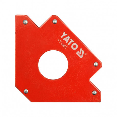Yato YT-0865 magnetiline keevitusklamber, 122x190x25mm, 46mm, 45°/90°/135°, 34kg, teras, ferriitmagn