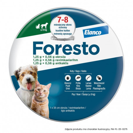ELANCO Foresto kaelus kassidele ja koertele alla 8kg