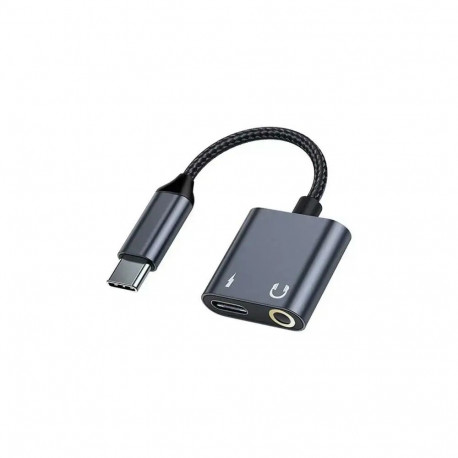 Beline Adapter rozdzielający USB-C na USB-C|Jack 3,5mm czarny|black DAC BLNAA01
