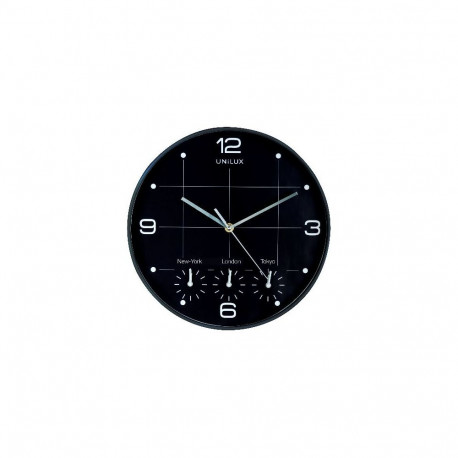 Seinakell UNILUX OnTime, 4 erinevat ajatsooni; must; D-30,5cm/koos patareiga