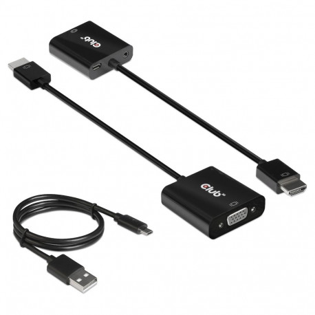 Club3D adapter HDMI 1.4 > VGA koos heliga St/Bu jaemüügipakend