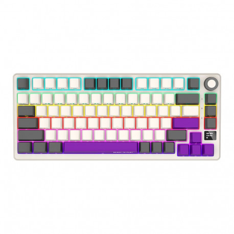 LORGAR KBP7075W, Wireless 75% Mechanical Gaming Keyboard Pro, Beige, EN layout