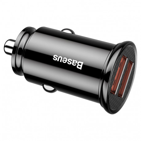 Car Charger - Baseus AB30BK 5A Dual USB 2.0 Output Auto Charger Black