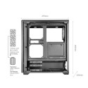 Computer Case - Mars Gaming MCQUANTUM Midi Tower, Tempered Glass, Multiple Motherboard Support, Blac