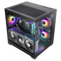 Computer Case - Mars Gaming MCVIEW3 Mini Tower For Micro ATX, Tempered Glass, Black