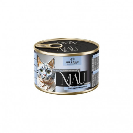 MAU märg kassitoit steriliseeritud kassidele pate ja filee, hirveliha haskapimarjadega 185g