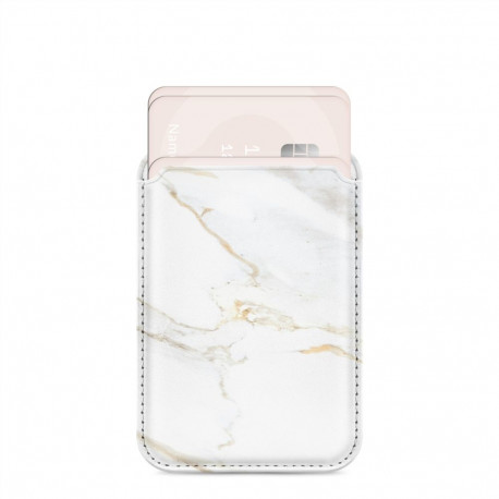 MIO White Marble Magsafe Case Compatible Card Holder