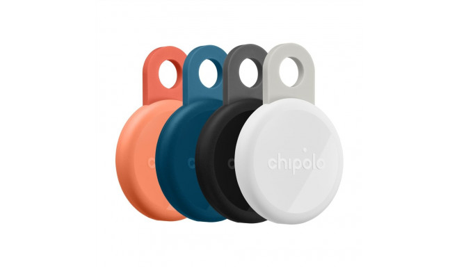 Chipolo Bluetooth-jälgija laetav silikoonist aasaga iOS-ile ja Androidile, söehall, kriitvalge, tume