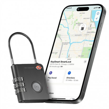 KEYSMART nutikas lukk TSA heaks kiidetud leia minu lukk, must