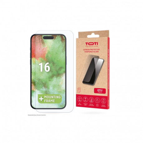 Ekraanikaitse iPhone 16/15 Pro/15 karastatud 2D klaasist täiskattega, läbipaistev