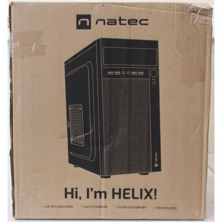 Natec SALE OUT. Helix Matx PC case Mini Tower, Black | SALE OUT. | PC Case | Helix Matx | Black | Mi