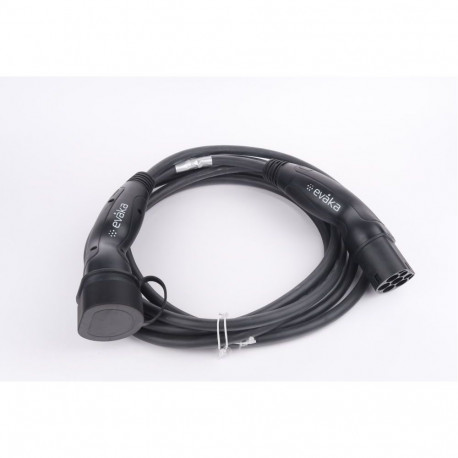 EVAKA EV Charging Cable Type 2-Type 2, 22 kW, 32 A, 5 x 6 mm2, 1 x 0.5 mm2, 7 m | ITGAM3872 | Black