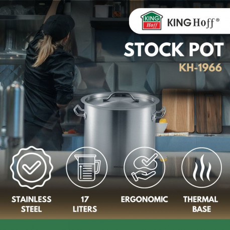 Kinghoff gastronoomiapott kh-1966 roostevabast terasest Ø40cm 50l